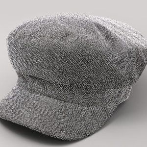 Womens Glitter Captain Hat Silver